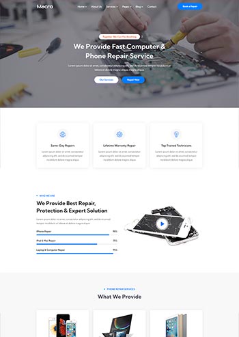 HTML5�����ֻ�ά�޷�����վǰ�˾�̬ģ��