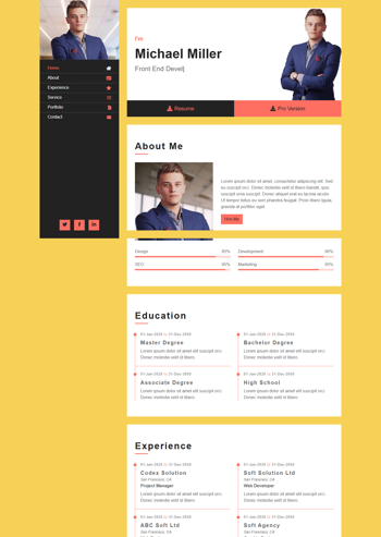 ��ɫ���˼�����ְ��ӦʽHTML5��վģ��